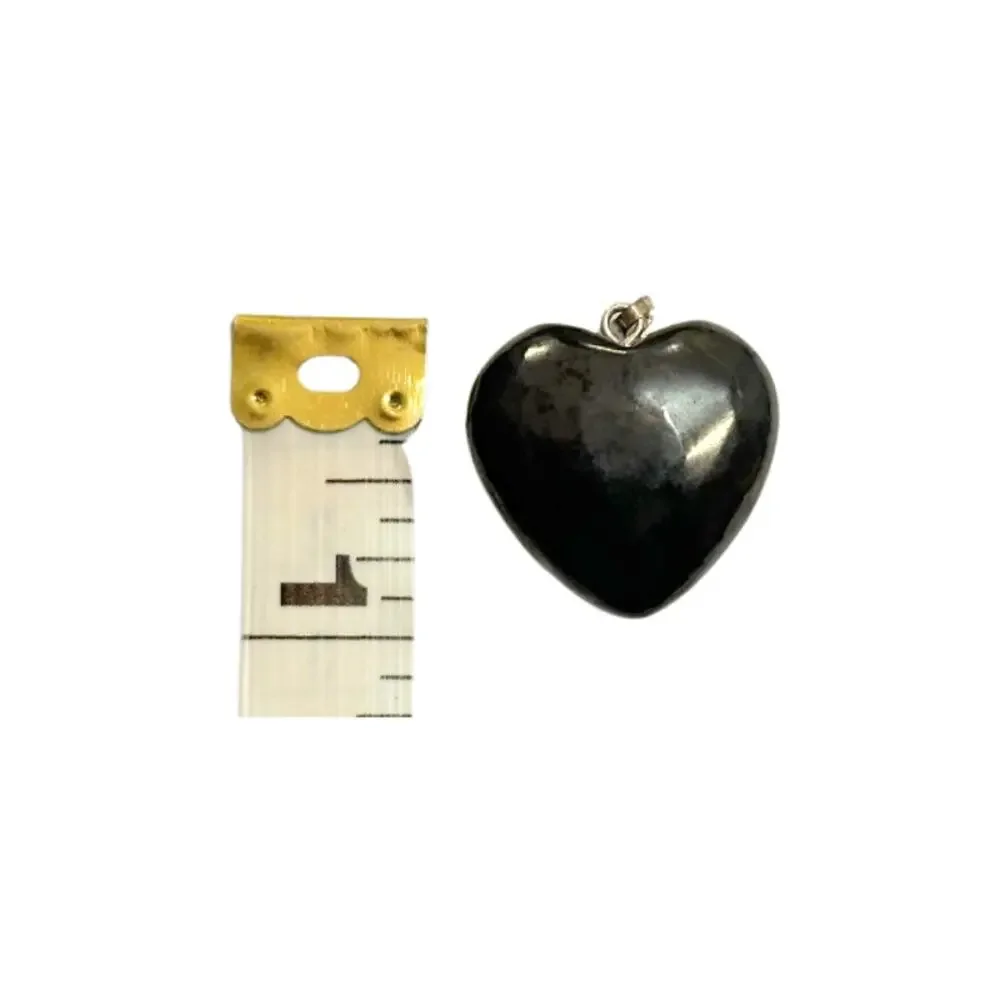 Shungite Heart Pendant 25 x 24mm Black 1PC